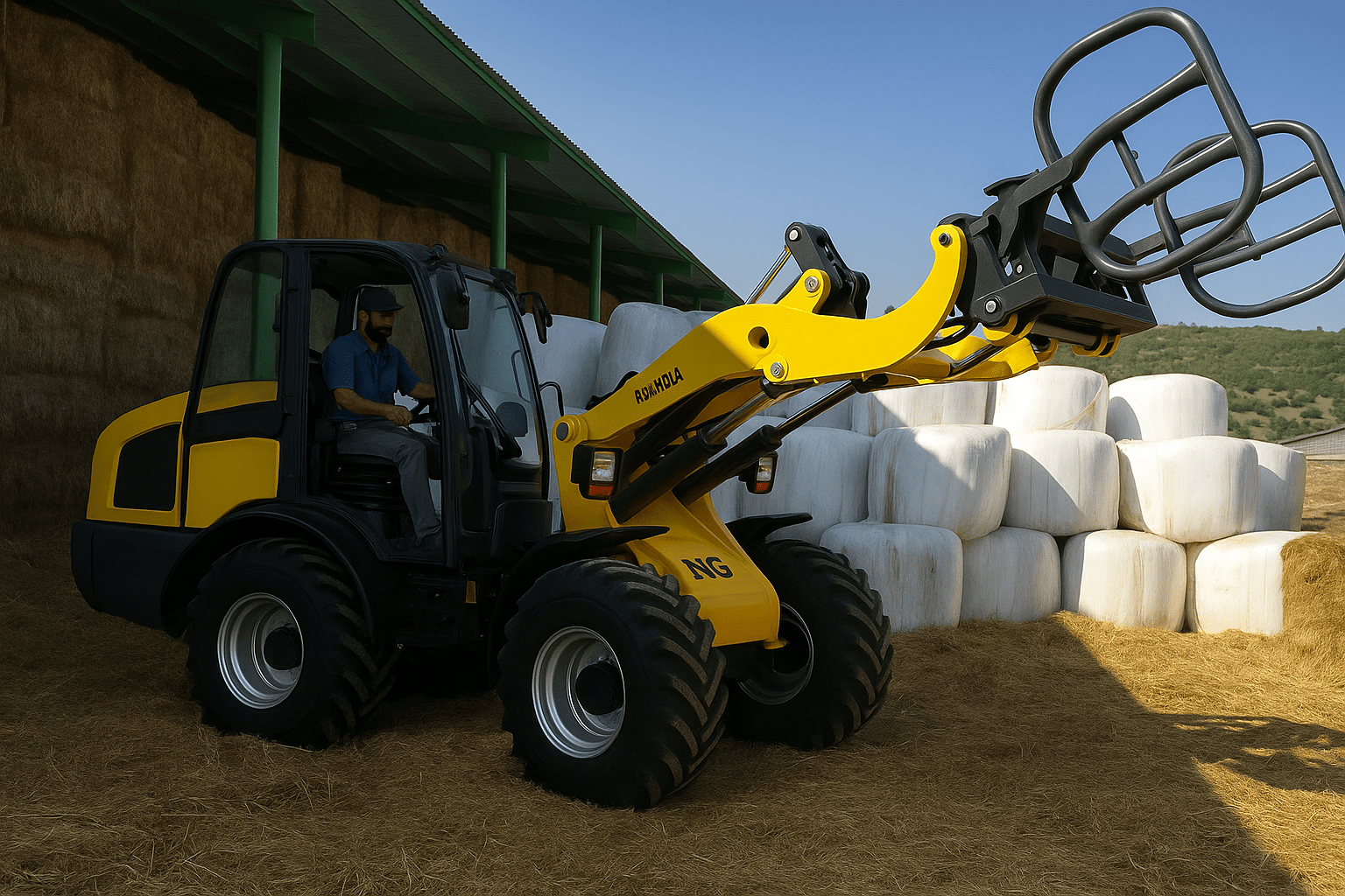 Roller-Type Silage Bale Handler Attachment