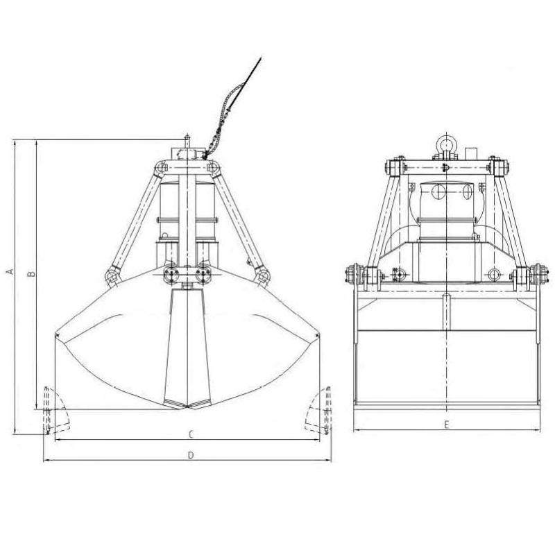 Electric Hydraulic Clamshell Grabs – Built for Coal, Grain, and Scrap Handling