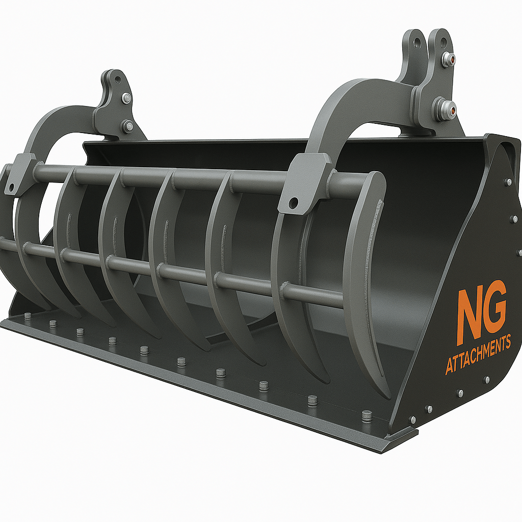 Heavy-Duty Grapple Buckets for Wheel and Skid Steer Loaders