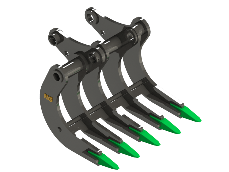 Atașamente tip greblă pentru excavator