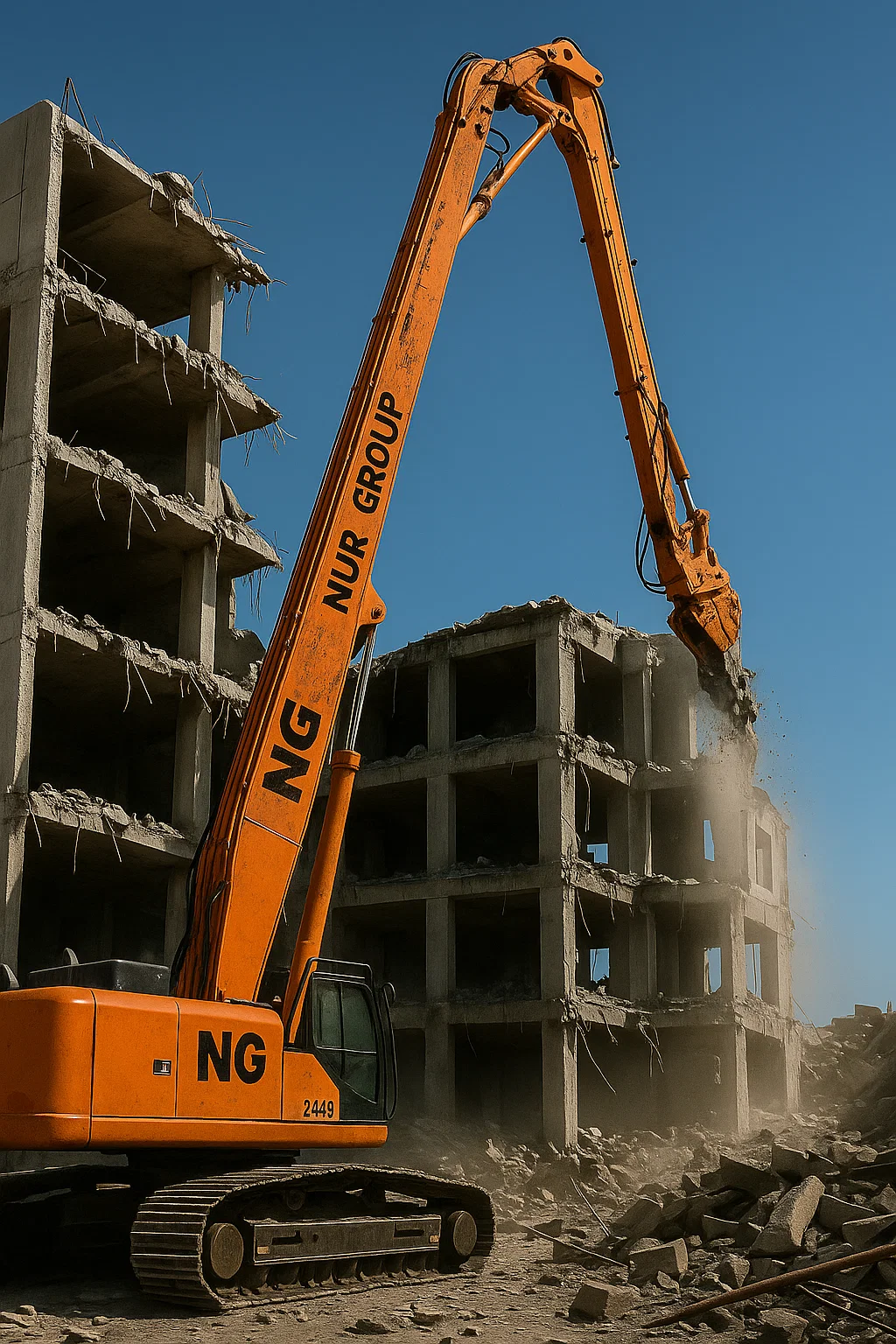 Braț excavator long reach, demolare înaltă și braț pentru rocă
