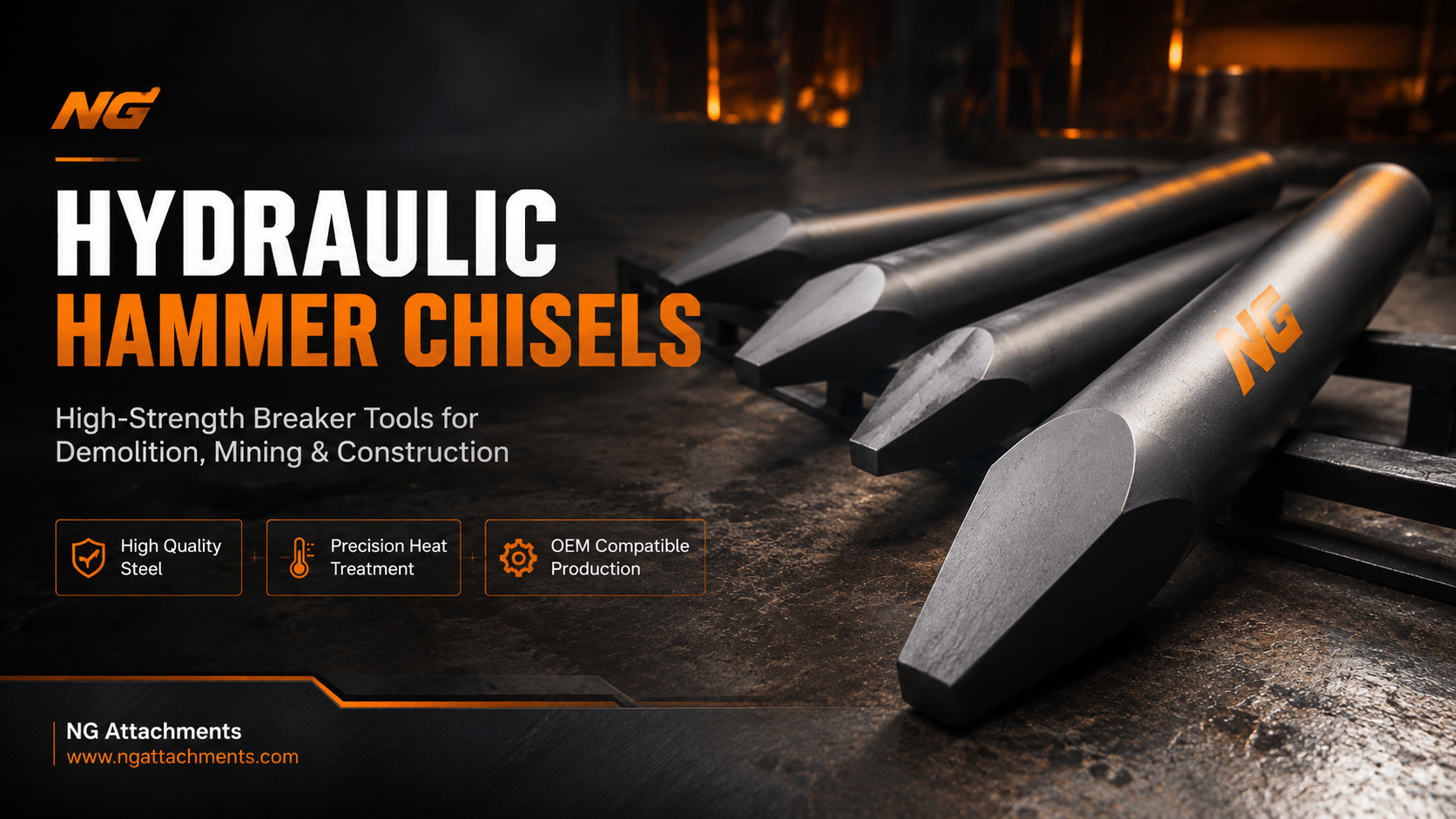 Burins pour Marteaux Hydrauliques | Fabricant d’Outils de Brise-Roche en Turquie