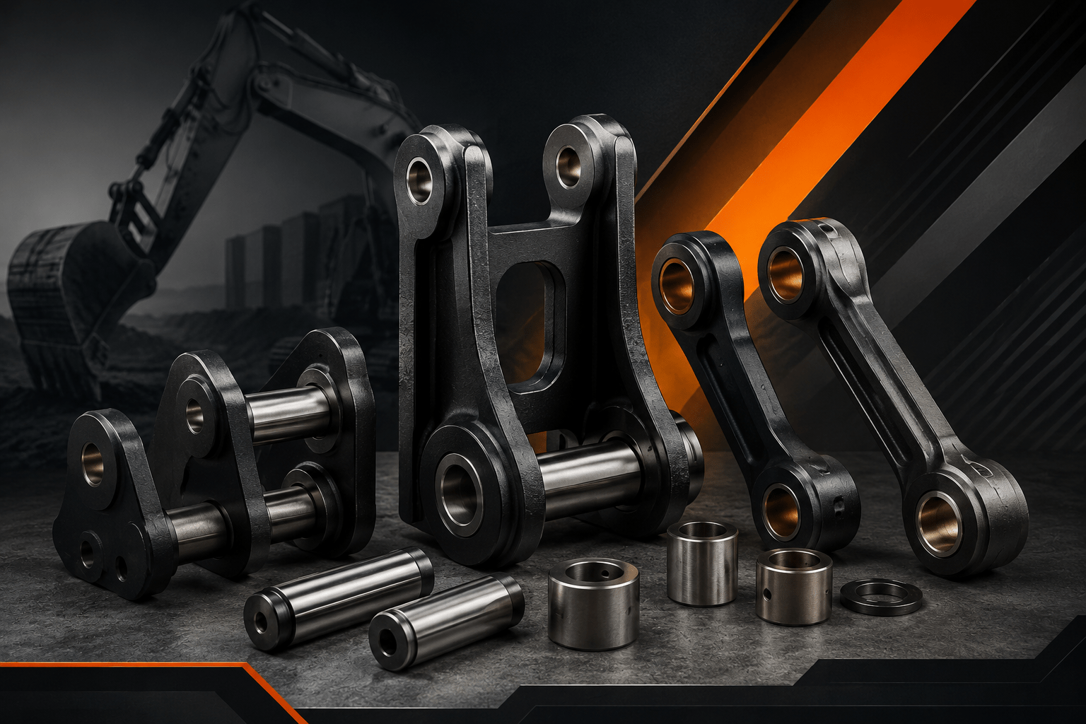 Enlaces de cucharón para excavadoras | H-Link y Dogbone Link | NG Attachments